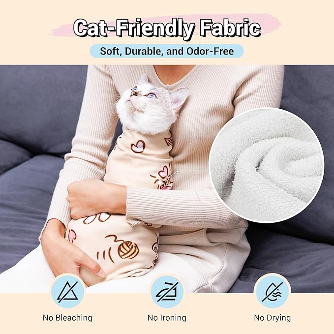 27.5" Large Cat Wrap for Nail Trimming，Self-adherent Cat Grooming Wrap for Cat & Small Dog, Anti-Scratch Cat Swaddle Burrito Wrap for Medicine,Nail Clipping,Ear Cleaning,Teeth Brushing - Cute Pattern