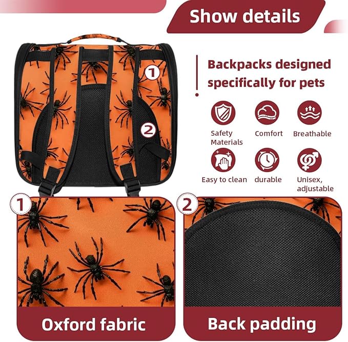 Airline Approved Soft Sided Pet Carrier, Spiders3 Pet Travel Bag for Cats & Dogs, Durable, Breathable Pet Travel Bag for Airplane, Car & Train