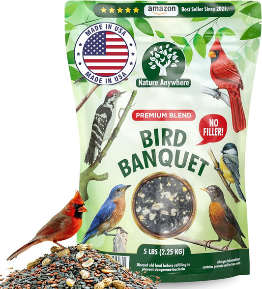 Nature Anywhere Wild Bird Seed for Outside Feeders - No Fillers - Made in USA - Wild Bird Food