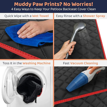 XL Dog Car Seat Cover for Back Seat, Waterproof Hammock for Car, SUV & Truck, Non-Slip Backseat Cover for Dogs, Heavy-Duty Dog Hammock Style Seat Protector Pets, Easy to Install & Clean