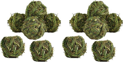 Rabbit Chew Ball Timothy Grass Grinding Small Animal Activity Play Chew Toys for Bunny Rabbits Hamster Guinea Pigs Gerbils (Pack of 2)