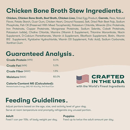Jinx Bone Broth Stew for Dogs, Variety Pack - Chicken & Salmon Recipes - Grain-Free Wet Dog Food & Topper for Picky Eaters - Promotes Lean Muscle Growth, Healthy Coat & Digestion - 13 Oz, 12 Pack