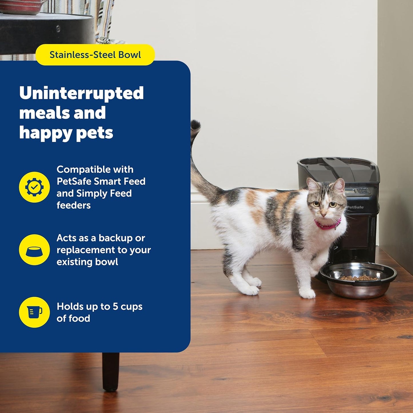 PetSafe Stainless Steel Dog and Cat Bowl, Grey, 5 Cup