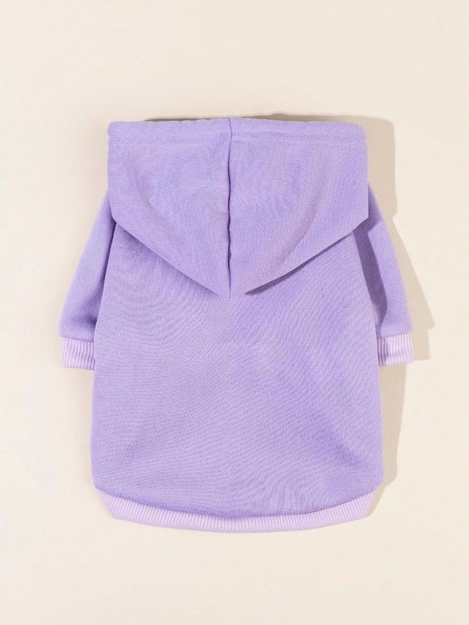QWINEE Basic Dog Hoodie Sweatshirt Puppy Sweater Warm Cat Costumes Pet Clothes for Chihuahua Puppy Kitten Small Medium Dogs Mauve Purple Small