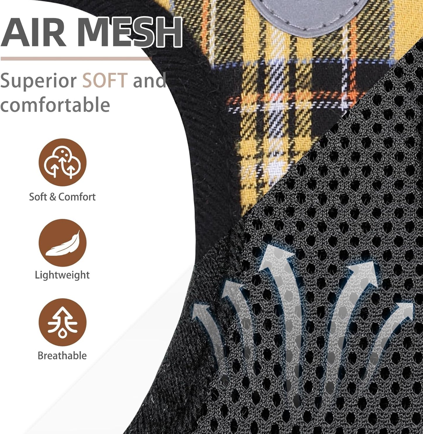 PUPTECK Adjustable Dog Harness Collar and Leash Set Step in No Pull Pet Harness for Small Medium Dogs Puppy and Cats Outdoor Walking Running, Soft Mesh Padded Reflective Vest Harnesses, Yellow, S