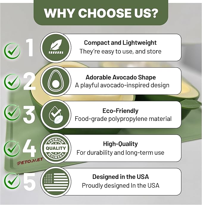 Cat Food and Water Bowl – Avocado Cat Bowl with Water Dispenser Pet Bowl& Small Dogs, Non-Spill, Anti-Choke, Eco-Friendly Dog Feeding Bowl Water Fountain 3-in-1 (Gray&White)