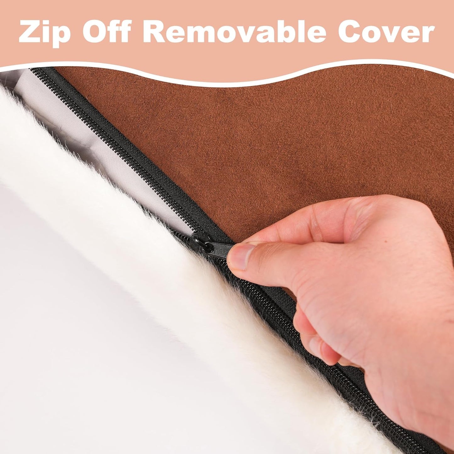 Bedfolks Waterproof Crate Bed, Plush Dog Kennel Pad with Removable Washable Cover, Faux Fur, Fluffy 35"x23", Cow Print