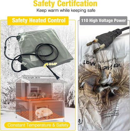 Aivituvin Heated Outdoor Cat House for Outside Insulated Feral Cat Shelter Weatherproof with Heated and Insulated Liner 2 Story（Brown）