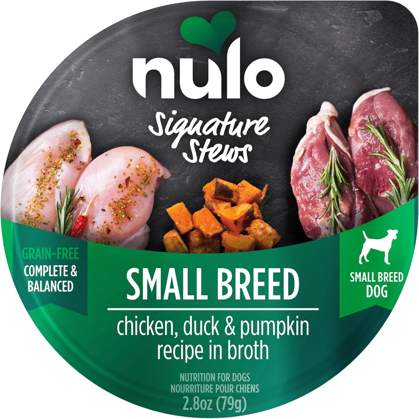 Nulo Small Breed Dog Signature Stew Chicken, Duck, & Pumpkin in Broth, 24 x 2.8 oz Cup