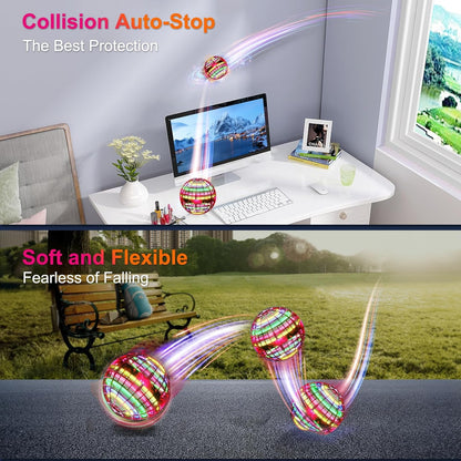 Flying Orb Ball (Red, 2025 Upgraded) with Dazzling Lights, Magic Hover Spinner, Cool Boomerang Drone, Floating Cosmic Globe, Kids Outdoor Toys, for 6 7 8 9 10 Year Old Boys Girls