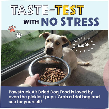 Pawstruck Air Dried Dog Food with Real Beef, Grain Free, Made in USA, Non-GMO, Vet Recommended, High Protein Limited Ingredient Full-Feed, All Breeds & Ages, 2.5oz Trial Bag
