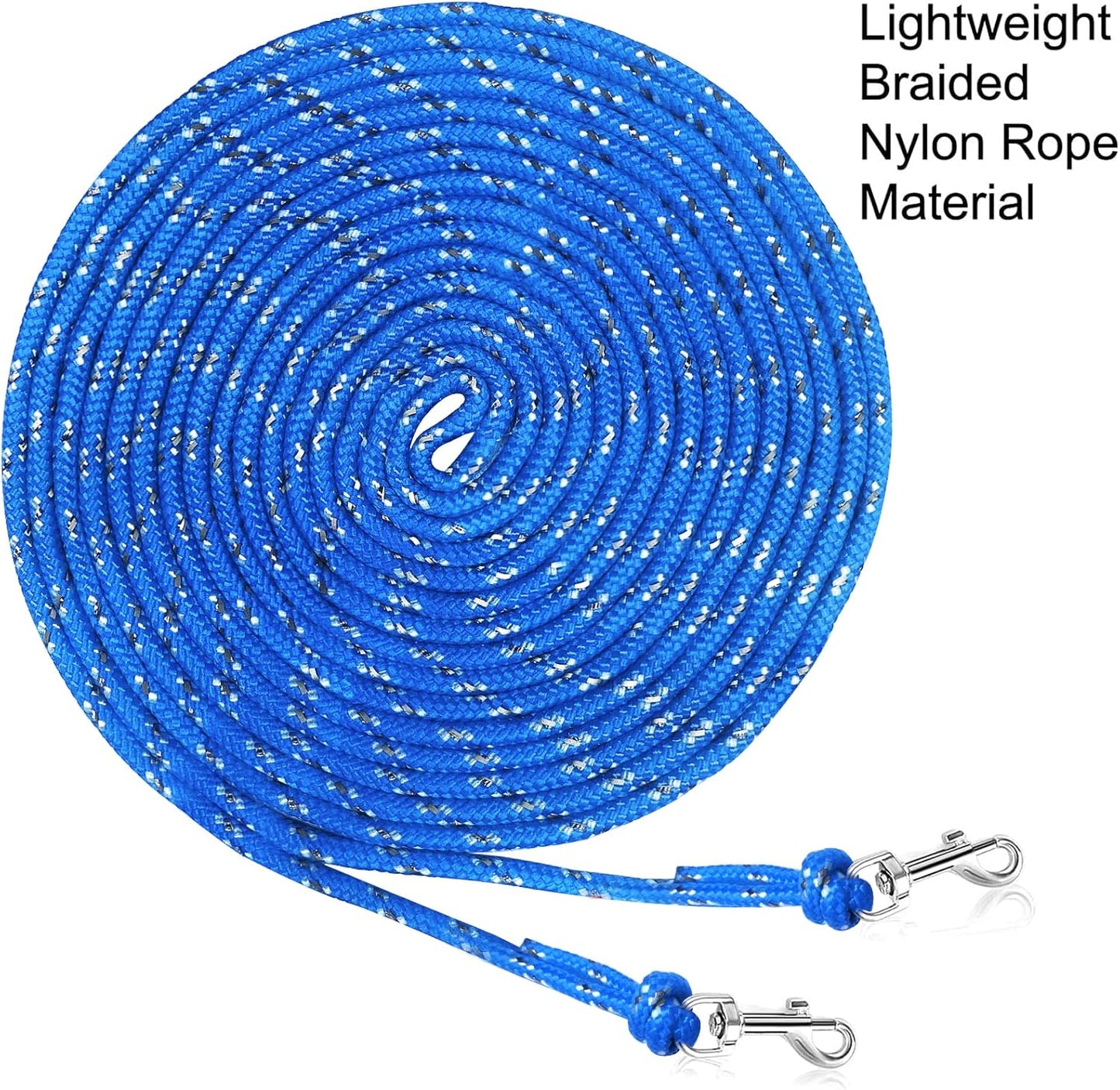 Rypet Reflective Cat Long Leash 15 FT Escape Proof Walking Leads Yard Long Leashes Durable Safe Personalized Extender Leashs Traning Play Outdoor for Kitten, Puppy, Rabbit and Small Animals