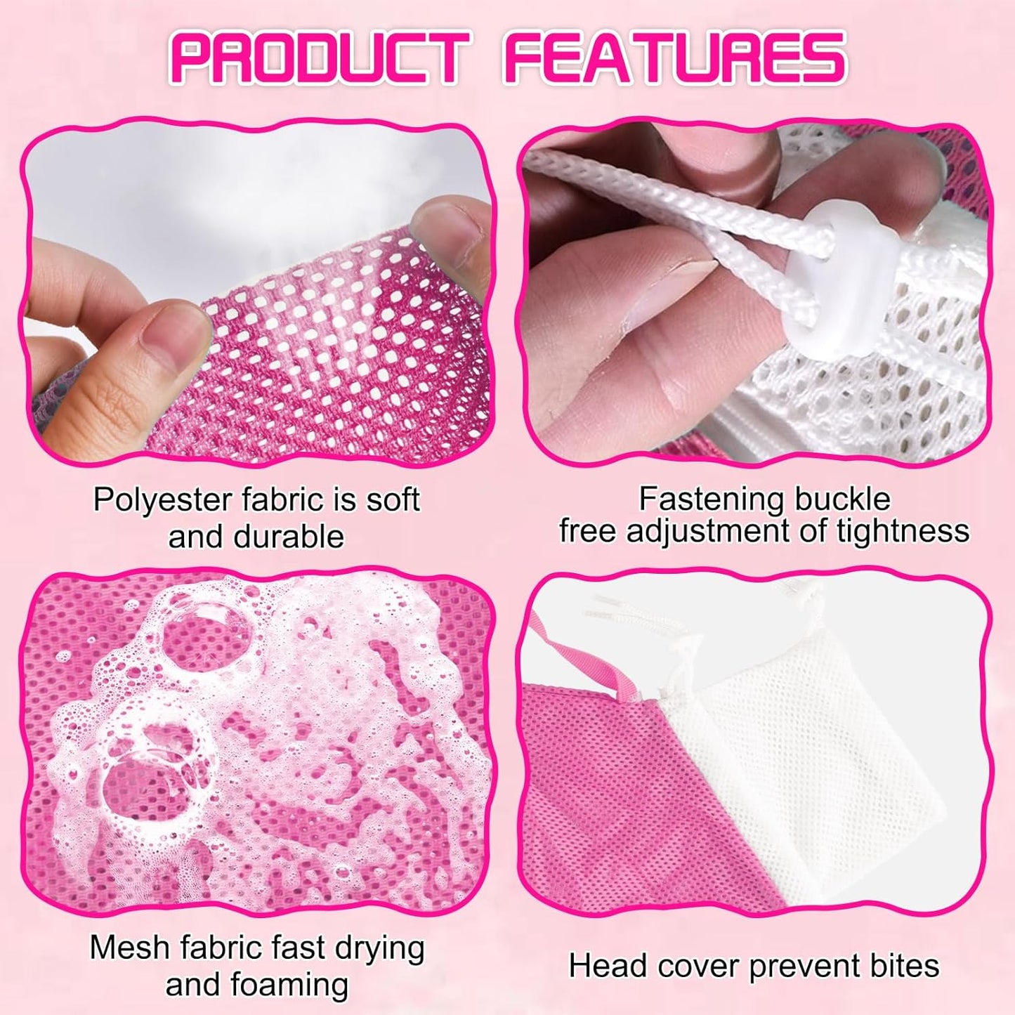 FANOVO Cat Bathing Bag, Anti-Scratch & Anti-Bite Adjustable Mesh Cat Shower Bag with Nail Clipper, Grooming Comb, Bath Brush & Nail File, Breathable Cat Washing Bag for Bathing, Nail Trimming