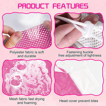 FANOVO Cat Bathing Bag, Anti-Scratch & Anti-Bite Adjustable Mesh Cat Shower Bag with Nail Clipper, Grooming Comb, Bath Brush & Nail File, Breathable Cat Washing Bag for Bathing, Nail Trimming