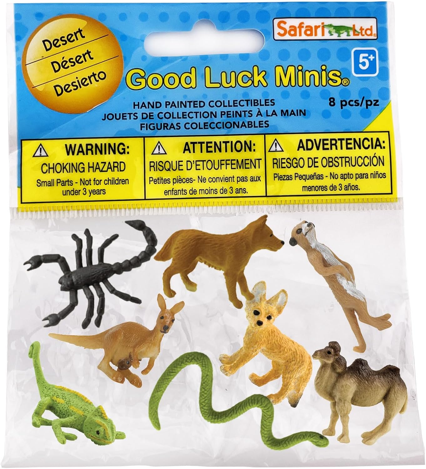 Safari Ltd. Good Luck Minis Desert Fun Pack - 8 Pack of (1) Inch Animal Figures - Toy for Boys, Girls & Kids Ages 5+