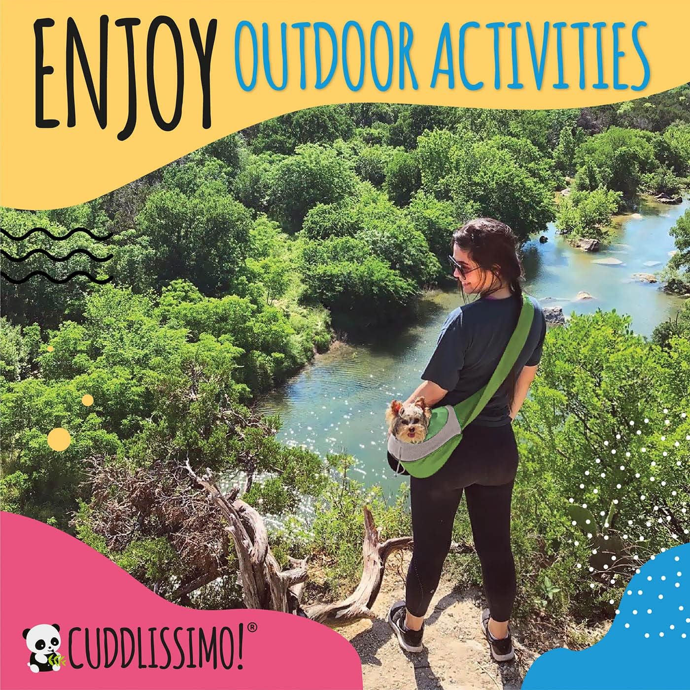 Pet Sling Carrier - Small Dog Puppy Cat Carrying Bag Purse Pouch - For Pooch Doggy Doggie Yorkie Chihuahua Baby Papoose Bjorn -Hiking Travel Front Chest Body Holder Pack To Wear (Green-L)