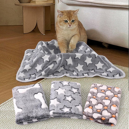 3 Pack Cat and Dog Blanket Soft & Warm Fleece Flanne Pet Blanket, Great Pet Throw Sleep Mat for Puppy Cats Small, Medium & Large Dogs Cute Star/Love/Bone (Medium 30" x 20")