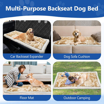 Thickened Dog Bed for Car Back Seat, Upgraded Bottom Non-Slip，Fits Hard Bottom car seat Cover for Dogs, Premium Mixed Color ，Bog Car Seat Cover