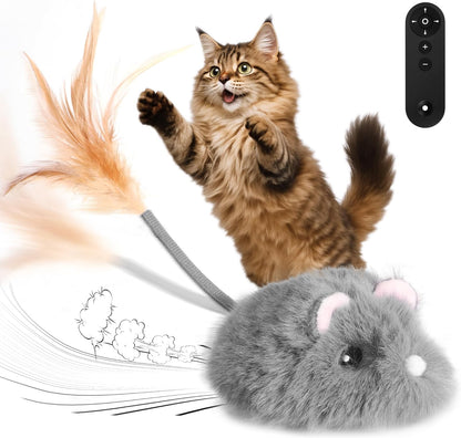 Cat Mouse Toy Remote Control Cat Toy Moving Interactive Cat Toys for Indoor Cats with 2 Modes,3 Adjustable Speeds