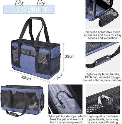 39PCS Kitten Starter Kit, Ideal for Cats Under 6 Months, Cat Supplies, Featuring 23-Piece Toy Set, Bed, Carrier, Single-use Litter Box, Bowls & More, Perfect for New Cat Owners - Blue