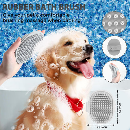 5 PCS Dog Grooming Brush Kit – Self Cleaning Slicker Brush for Shedding Short & Long Haired Dogs & Cats. Removes Loose Fur, Undercoat, Mats, Tangles. Suit for Small, Medium & Large Pets. Blue