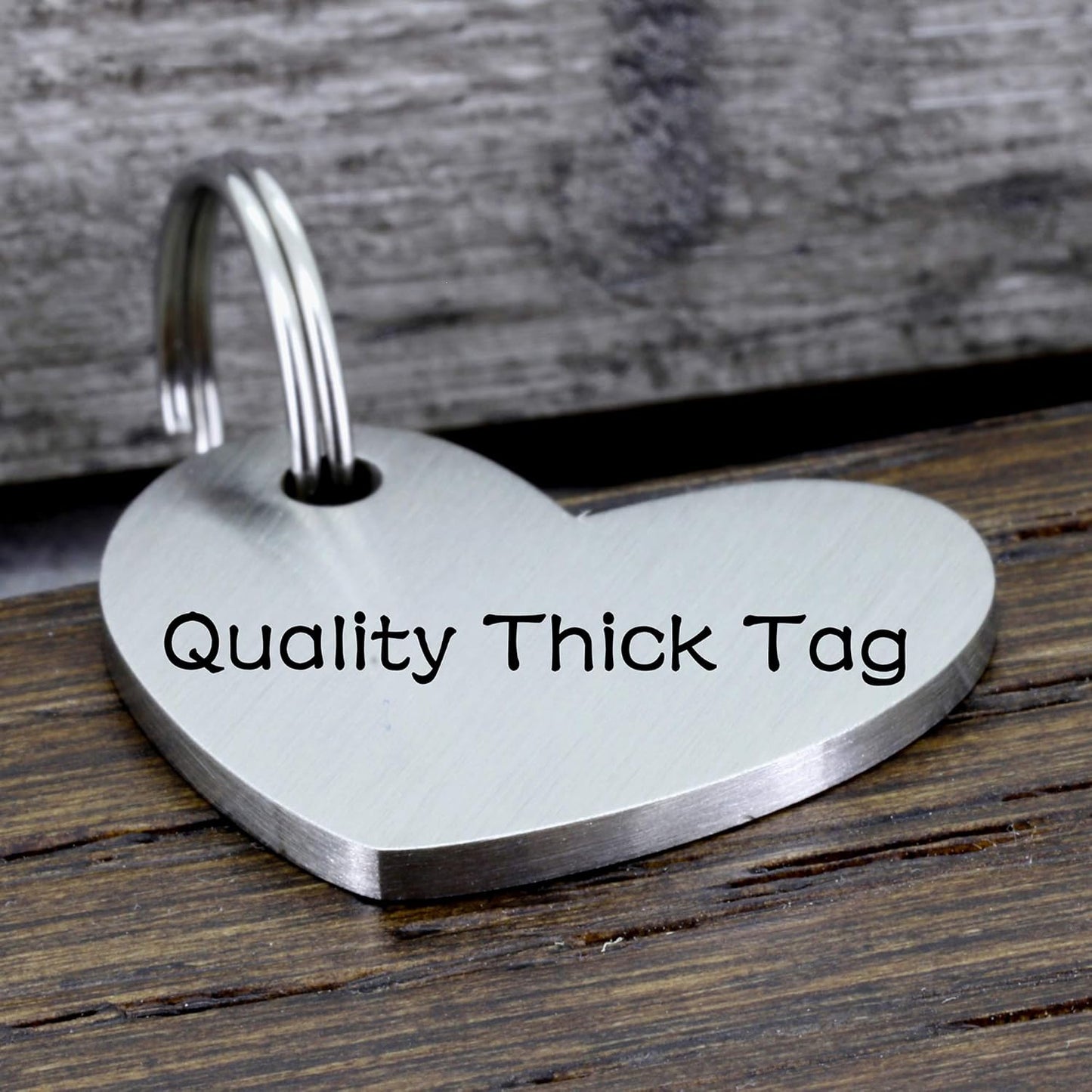 Ultra Joys Cat ID Tag Personalized Pet Tags, Durable Stainless Steel Small Pet Mini Dog Cat Tag Lightweight -Heart Tag in Silver