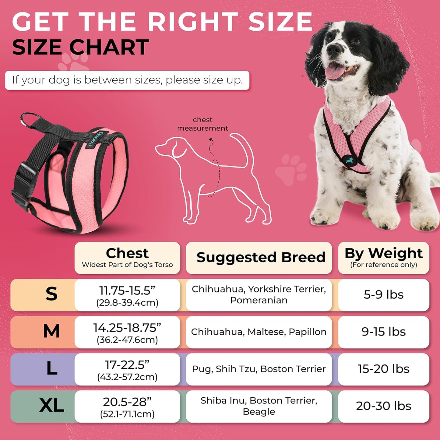 Gooby Comfort X Head-in Harness – Small Dog Harness for Toy Breeds (5–9 lbs), Pink, Small