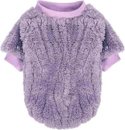 FabriCastle Dog Sweater, 3-Pack Dog Clothes & Coat, Pet Jacket for Small or Medium Dogs Boy or Girl, Soft and Warm Cat Sweaters Doggy Apparel Costumes Christmas (Lavender,Pink,Butter Yellow, Small)