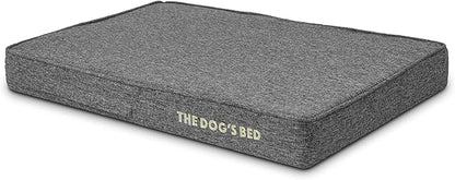 The Dog’s Bed Orthopedic Memory Foam Dog Bed, Medium Grey Poly-Linen, Pain Relief for Arthritis, Hip & Elbow Dysplasia, Post Surgery, Lameness, Supportive, Calming, Waterproof Washable Cover