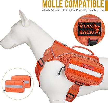 OneTigris No Pull Tactical Dog Harness for Small Medium Dogs, Double Layer Mesh Durable Service Dog Vest Harness COMET'S Tail Training Breathable with Handle