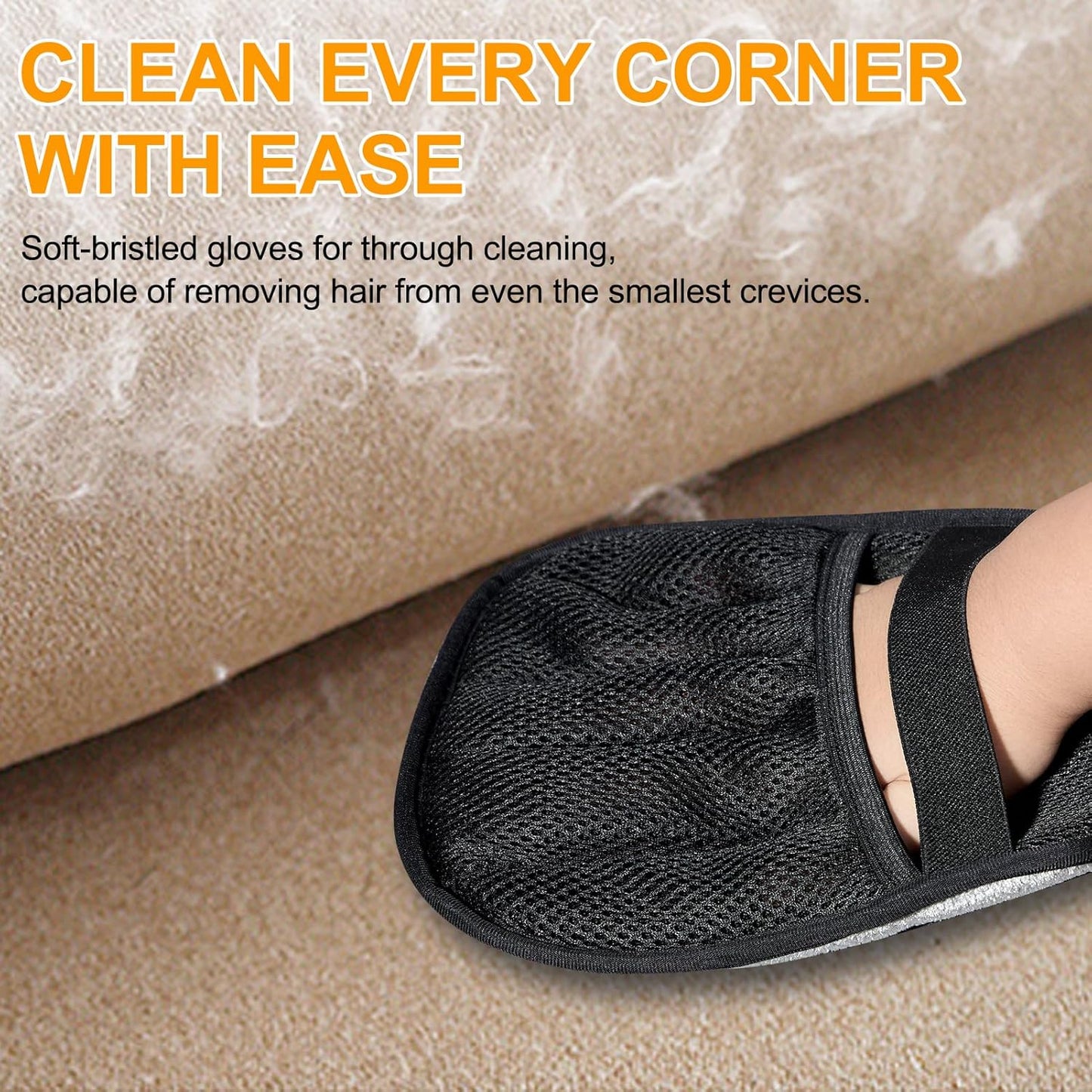 Pet Hair Removal Gloves - Electrostatic Pet Hair Removal Grooming Gloves,Reusable Cat & Dog Hair Remover for Couch, Furniture, Carpet, Curtain, Pet Grooming Mitt (1 PCS)