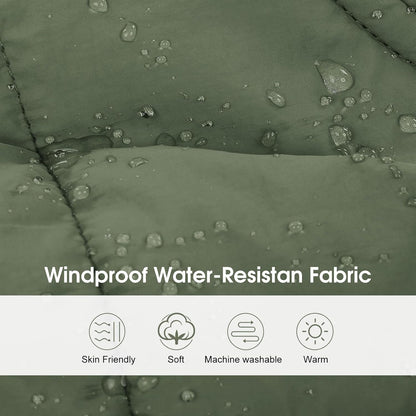 SAWMONG Dog Coat, Warm Dog Winter Coat, Waterproof Fleece Jacket, Cold Weather Dogs Jacket (XL,Green)