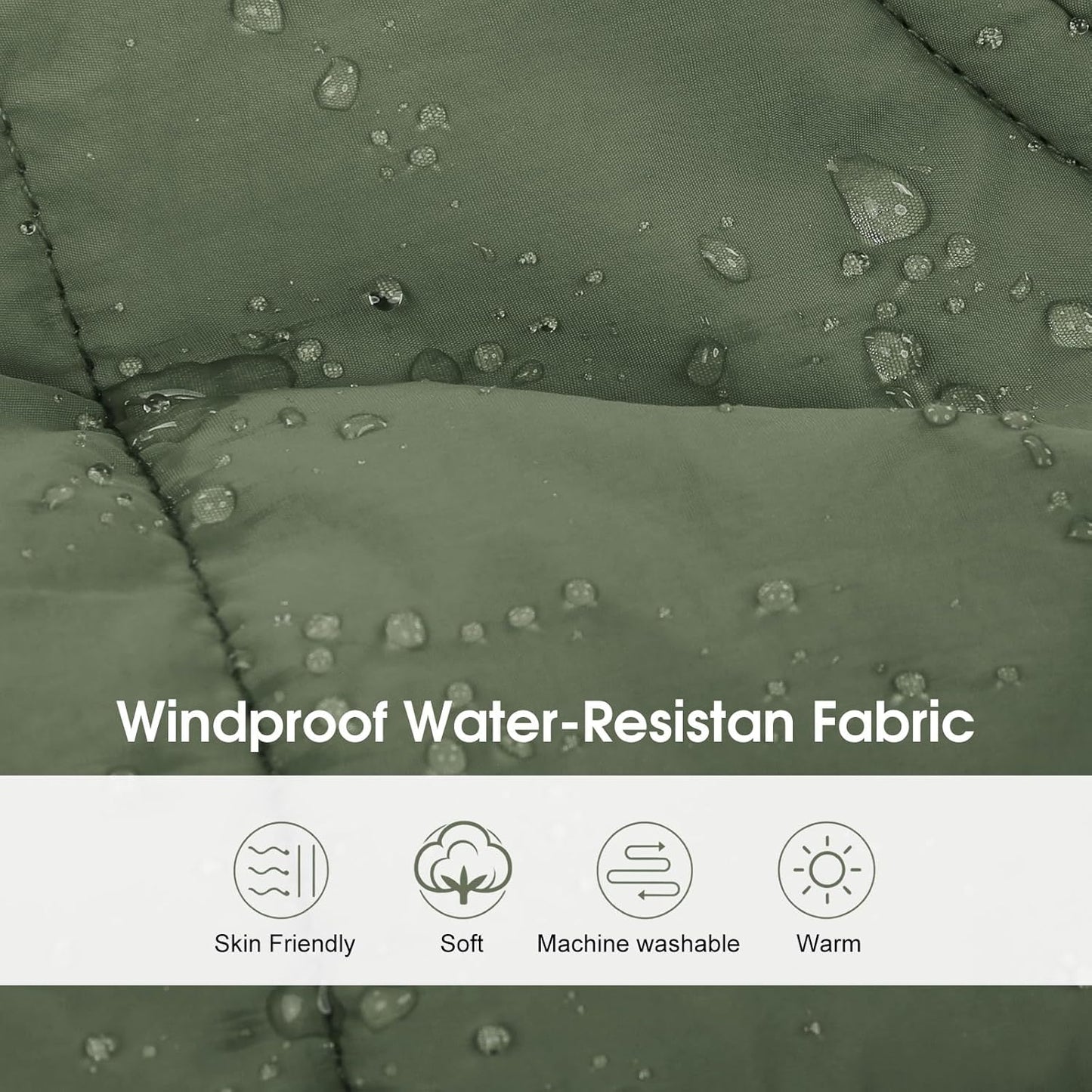 SAWMONG Dog Coat, Warm Dog Winter Coat, Waterproof Fleece Jacket, Cold Weather Dogs Jacket (L,Green)