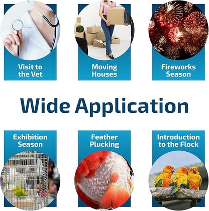 Calming Support for Large Parrots, Bird Calming Capsule, Soothes Plucking, Biting, & Screaming, Promotes Healthy Mood & Balanced Behavior - Natural & Safe for Bird 12.5oz or More 30 Capsule