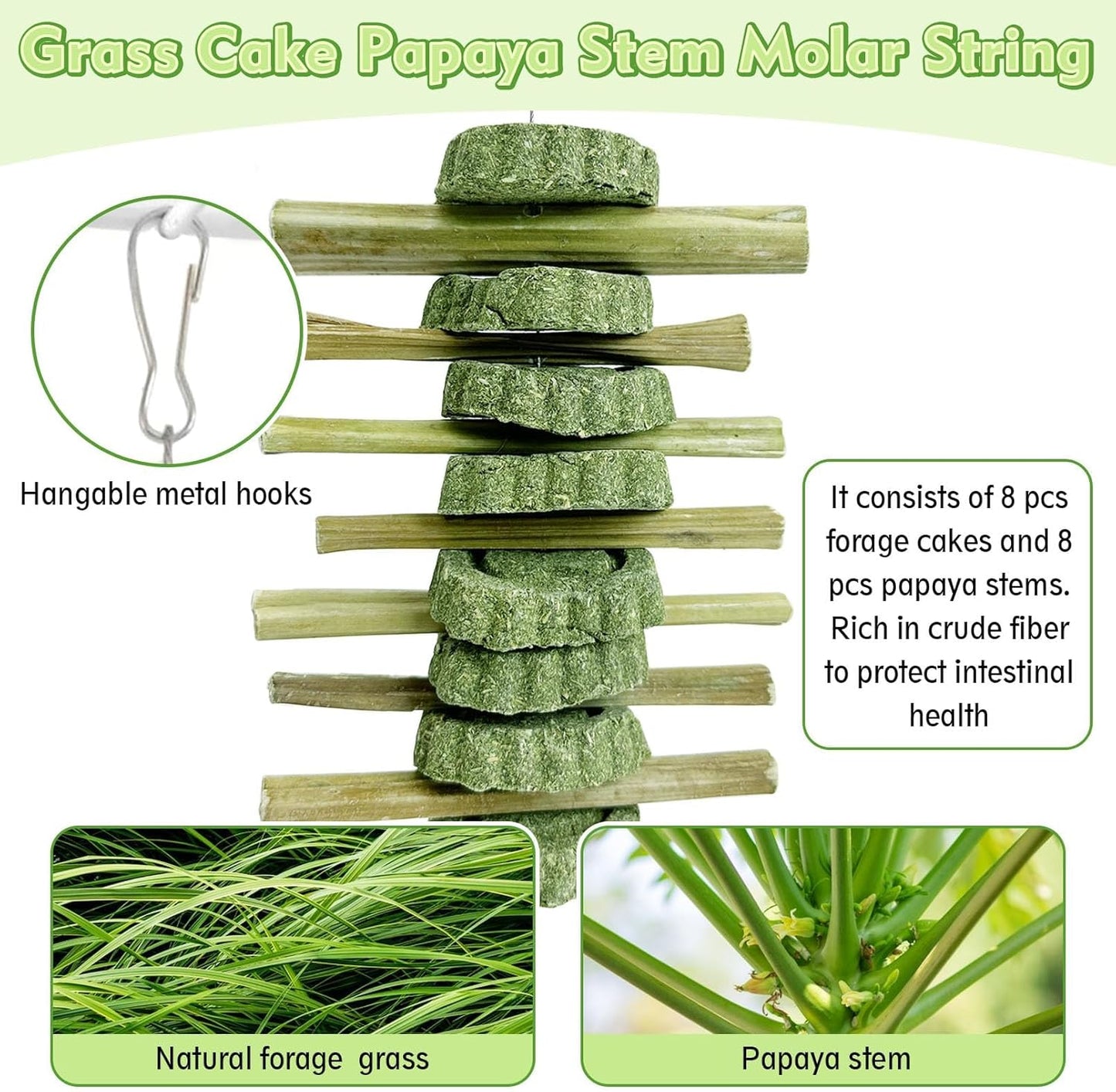 Hamiledyi 4PCS Bunny Chew Toys Rabbit Toys for Teeth Grinding Natural Fruit Sticks Timothy Grass Small Animal Chew Toys and Treats for Guinea Pig Hamster Chinchilla Squirrel