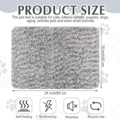 4 Pack Self Warming Cat Pads Self Heating Cat Mat Washable Homeless Dogs Thermal Pads Kennel Pad Reflects Body Heat Warm Crate Bed Mat for Indoor Outdoor Pet(Gray,18 x 24 Inch)