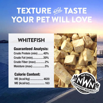 Northwest Naturals Raw Rewards Freeze-Dried Whitefish Treats for Dogs and Cats - Bite-Sized Pieces - Healthy, 1 Ingredient, Human Grade Pet Food, All Natural, Proudly Made in USA, 10 Oz (Pack of 3)