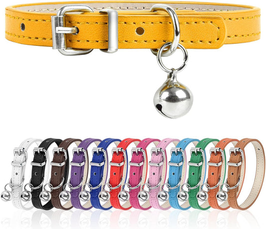 XS Dog Collar for Teacup Adjustable Teacup Dog Collar for Small Medium Large Dogs 3/8 inch Width (Golden, XS)