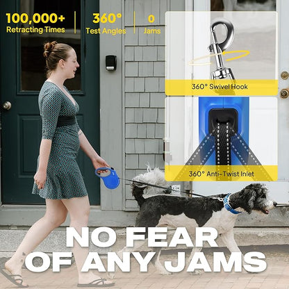 Fida Retractable Dog Leash, X-Small Breed, 10 ft Durable Pet Walking Leash for Extra Small Dogs/Cats/Small Animals up to 18 lbs, 360 Tangle Free, Blue