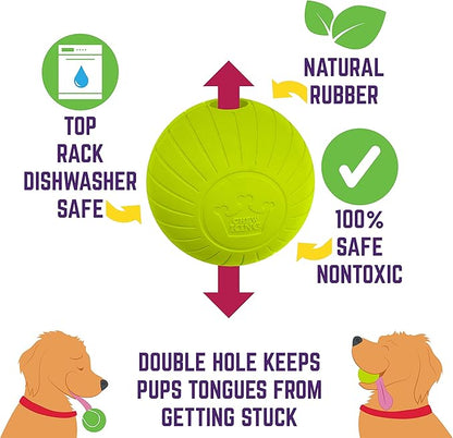 Chew King,Dog 3 Inch Supreme Rubber Balls (4-Pack)for Large Breeds