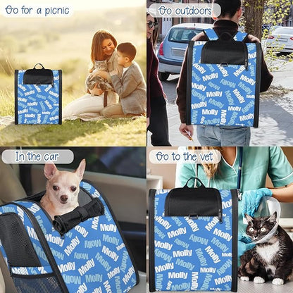 Cat Backpack Carrier-Customizable, Breathable Pet Carrier Backpack for Outdoor Travel/Vet Visits/Daily Use, Adjustable & Secure Design for Small Dogs and Cats Style2