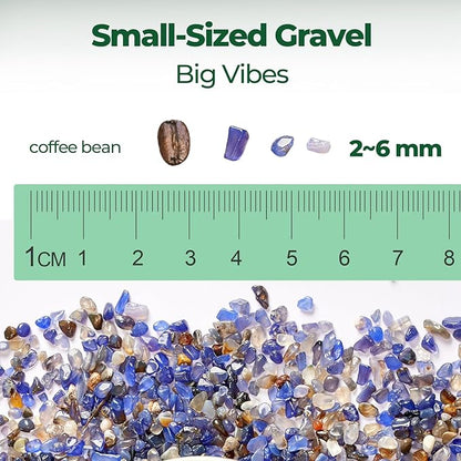 T4U Crystal Chips Tumbled Polished Natural Agate Gravel Stones 1LB - Decorative Pebbles Bulk, Mini Polished Rocks Pieces for Crafts, Vases Filler, Succulent Plants, Aquarium Gravel Rocks