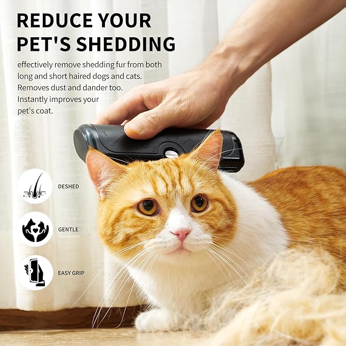 Cat & Dog Deshedding Brush – Gentle Pet Hair Remover Comb for Shedding, Effective Grooming Tool for Long & Short Hair, Comfortable Grip, Easy to Clean, Professional Pet Brush
