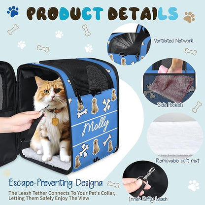 Cat Backpack Carrier-Customizable, Breathable Pet Carrier Backpack for Outdoor Travel/Vet Visits/Daily Use, Adjustable & Secure Design for Small Dogs and Cats Style9