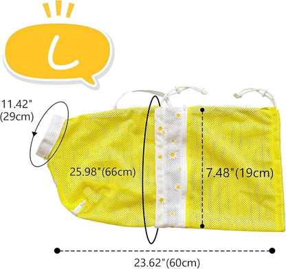 Cinf Cat Bathing Bag, Breathable Mesh Anti Scratch Adjustable Cat Grooming Bag for Nail Trimming, Bathing Soft Cat Washing Bag(Yellow) L