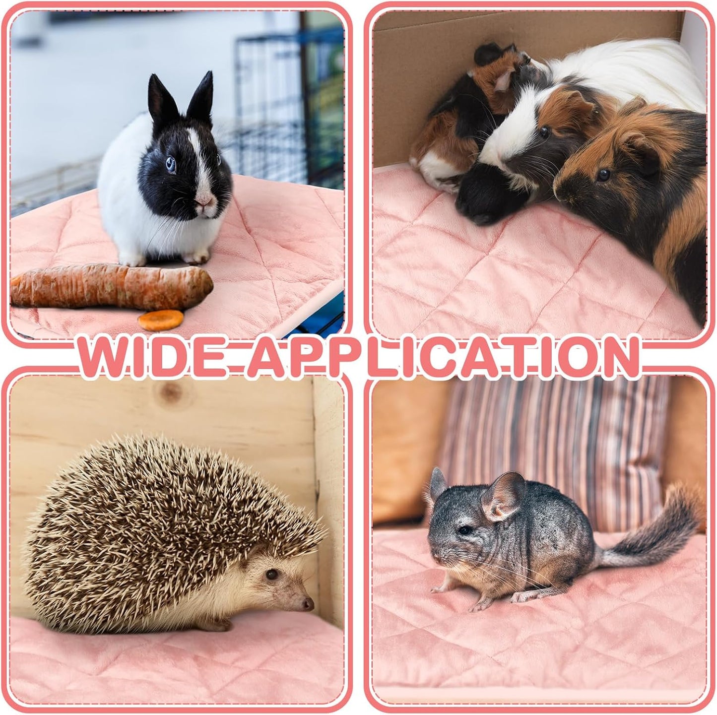 4 Pack Self Heating Cat Pad Self Warming Dog Mat Reflects Body Heat Extra Warm Thermal Pet Pad Washable Dog Cat Bed Crate Bed Mat Blanket (Pink,16 x 20 Inch)