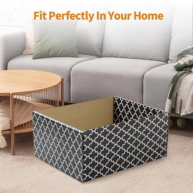 Larger Cat Scratcher Box, Heavy Duty Cat Bed with 3 Pack Refillable Double-Sided Cardboard Scratch Pad for Indoor Cats