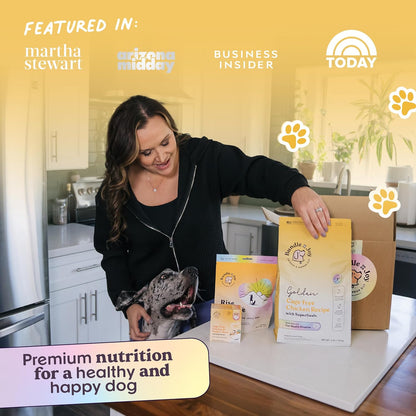 Bundle x Joy Golden Probiotic Dog Food Dry, Chicken, 4lb Bag, Allergy and Gut-Friendly Adult Kibble for Digestive Health with Cage-Free Chicken, 20 Plant Based Superfoods, Beef and Grain Free