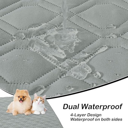 hyha Waterproof Dog Bed Blanket, Soft Pet Blankets, Waterproof Couch Cover for Dogs, Reversible Sofa Covers Washable for Furniture (68x82 Inch, Grey/Beige)