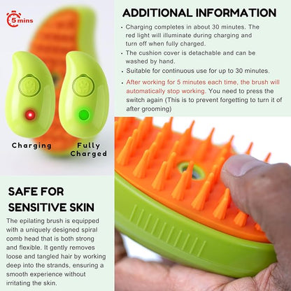 Cat Steam Brush for Shedding, Steamy Grooming Comb with Anti-Static Spray for Cats & Dogs, Gentle Defur Comb for Tangled & Loose Hair, Ergonomic Pet Mist Brush Design, Cepillo de Vapor para Gato Perro